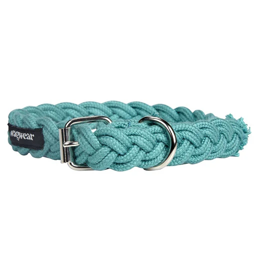 WAGWEAR | Braided Fisherman Collar in Aqua