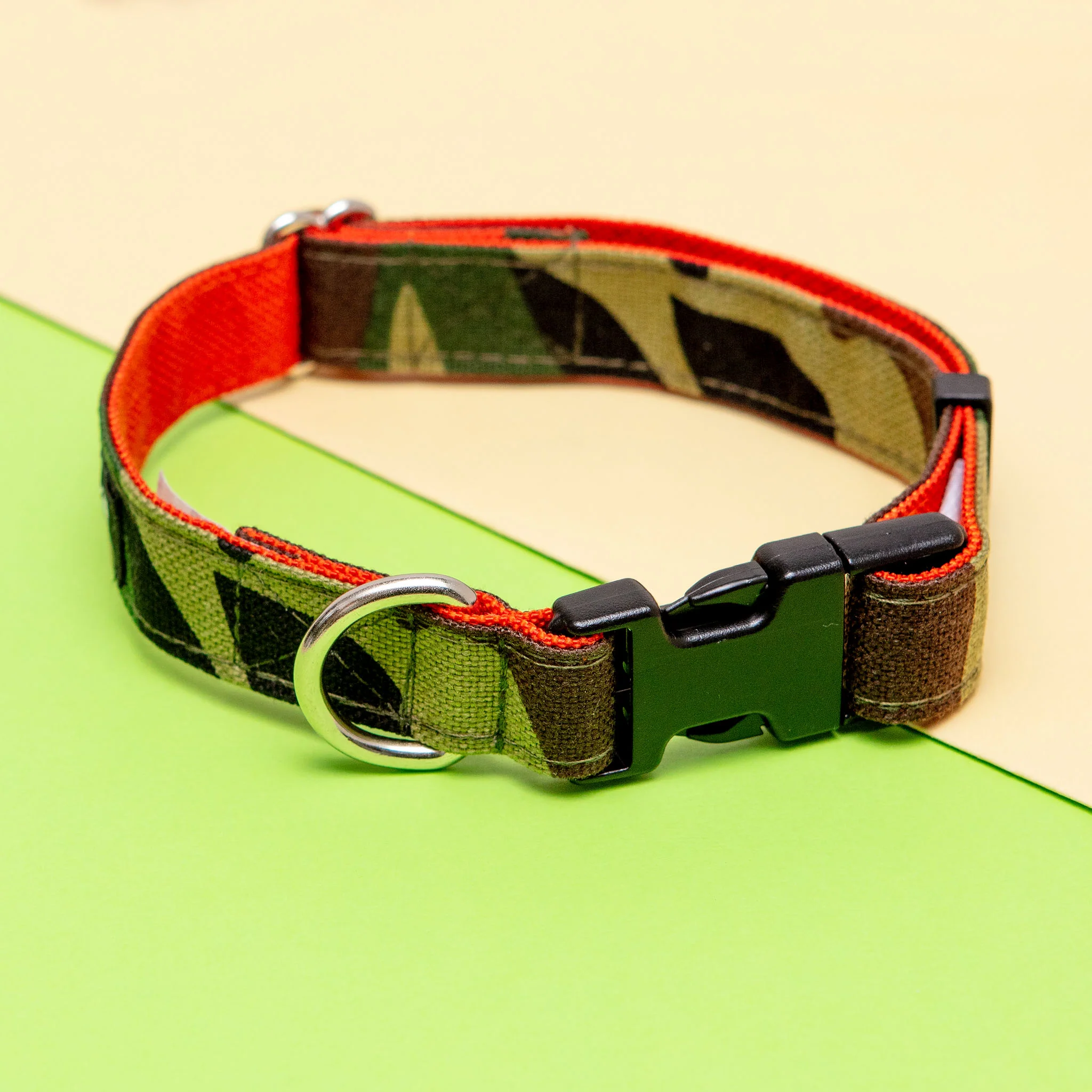 Cordura Dog Collar in Camo & Neon Orange (Made in the USA)