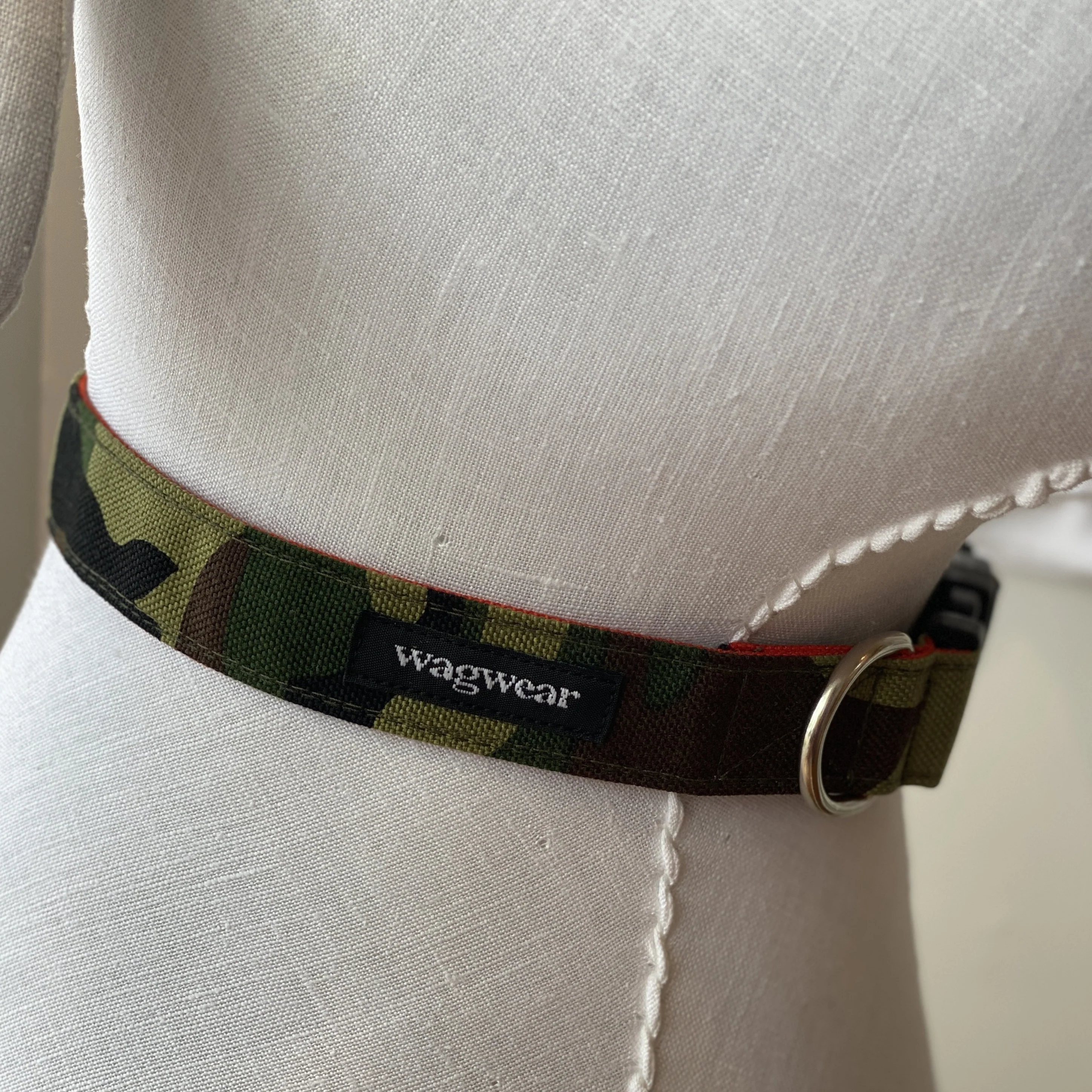 Cordura Dog Collar in Camo & Neon Orange (Made in the USA) - Image 5