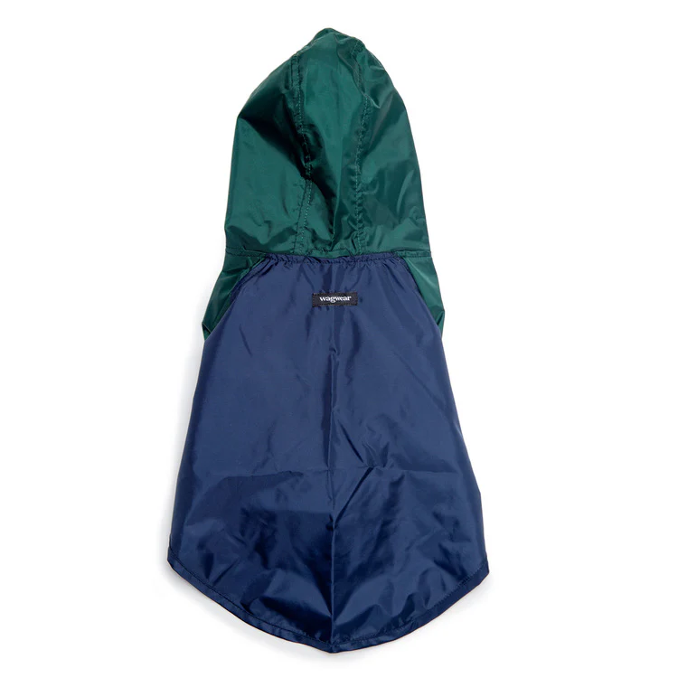 Nylon Colorblock Dog Rainbreaker in Hunter Green & Navy (Exclusive to DOG & CO.) - Image 3