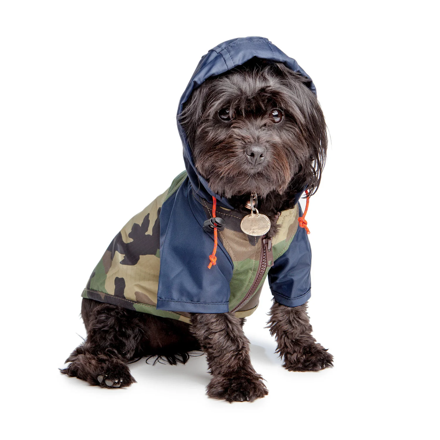 WAGWEAR | Nylon Colorblock Rainbreaker in Navy + Camo (Exclusive to DOG & CO.) - Image 4