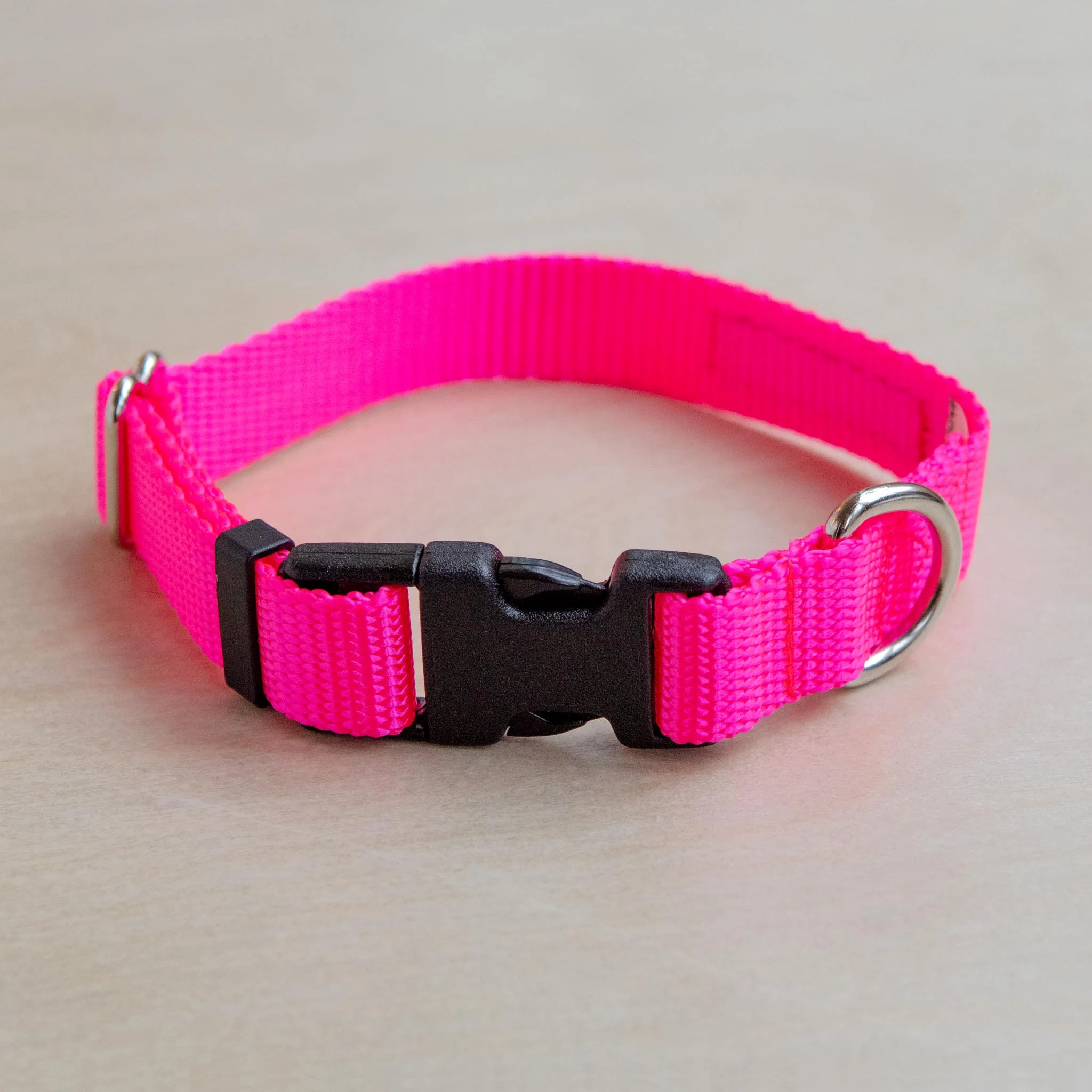 Nylon Metropolitan Collar in Neon Pink (Made in the USA) - Image 2