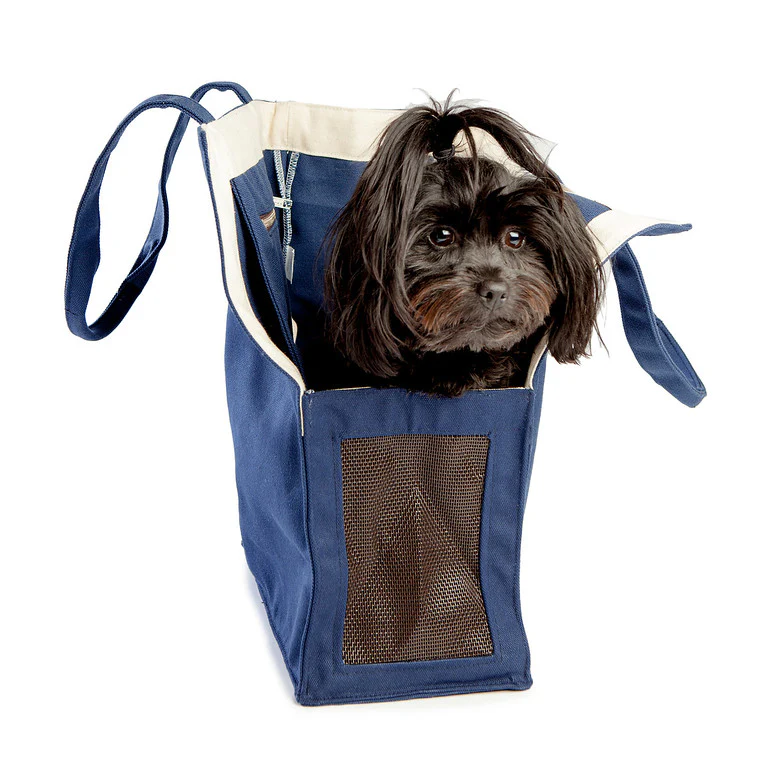 WAGWEAR | Shopping Bag Carrier in Navy Canvas - Image 2