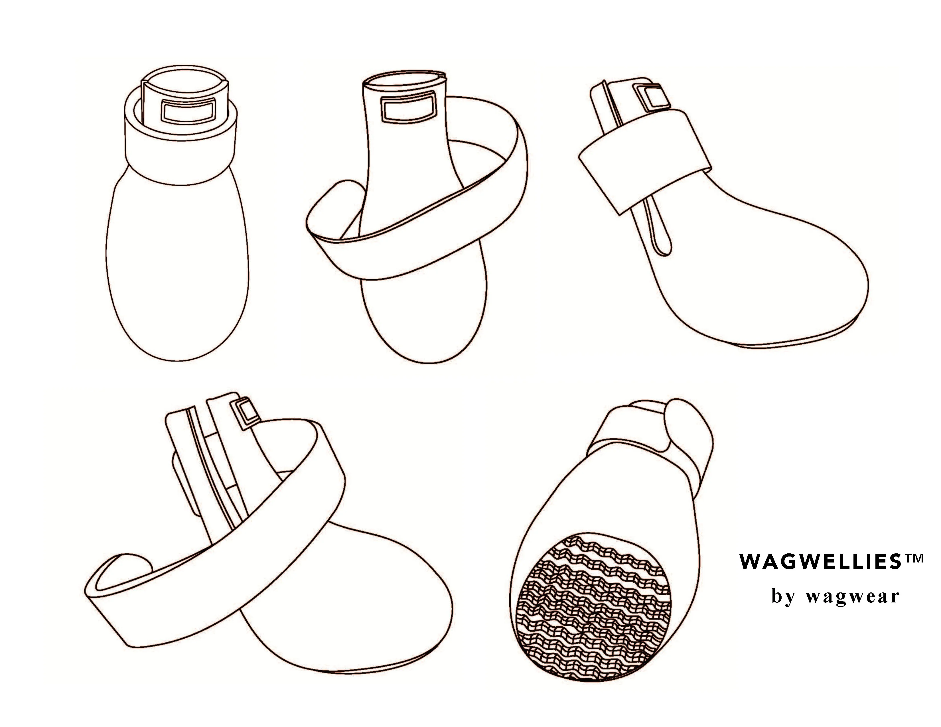 WagWellies Waterproof Dog Boots (in Green, Yellow, Pink, or Bone) - Image 14
