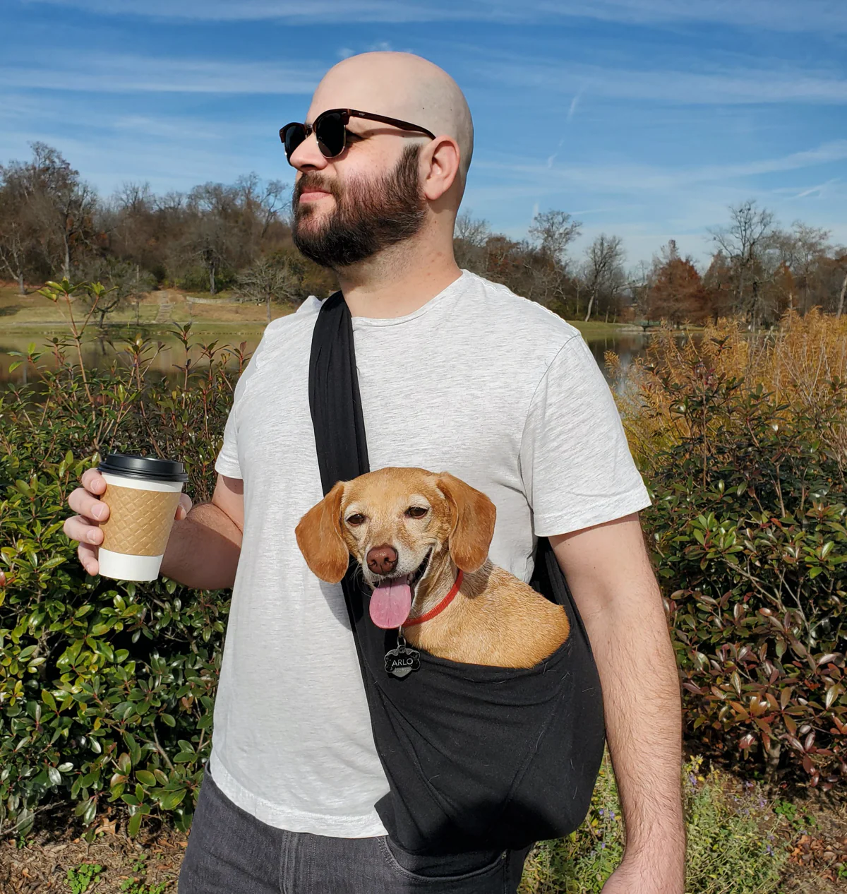 Black Woven Cotton Dog Sling (FINAL SALE) - Image 5