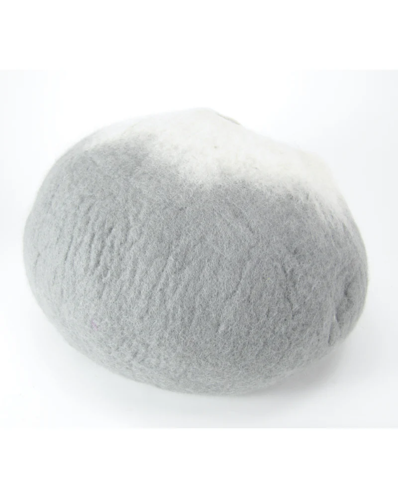 Merino Wool Cat Cave in Grey and Cream - Image 5