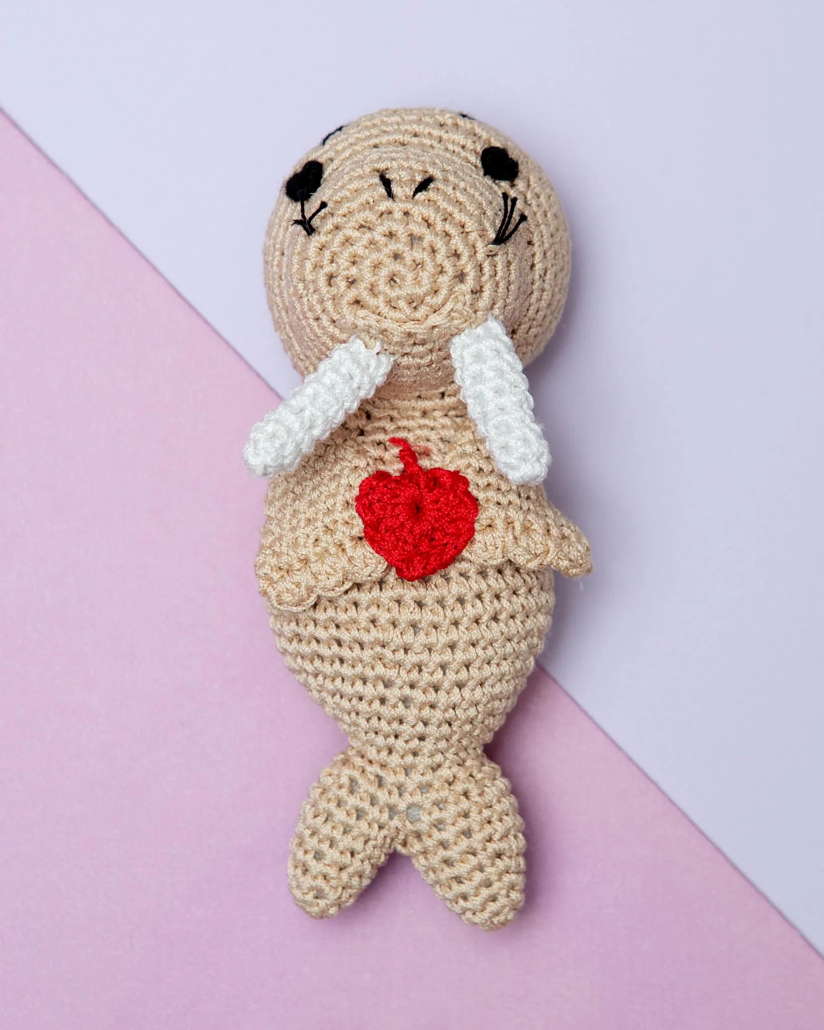 Walter the Walrus Organic Cotton Knit Dog Toy