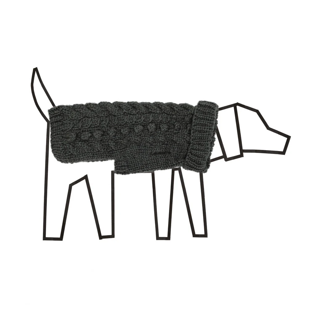 WARE OF THE DOG | Cable Bobble Turtleneck in Grey - Image 2