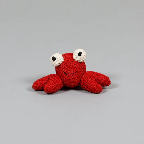 Cotton Crochet Crab Squeaky Plush Dog Toy - Image 3