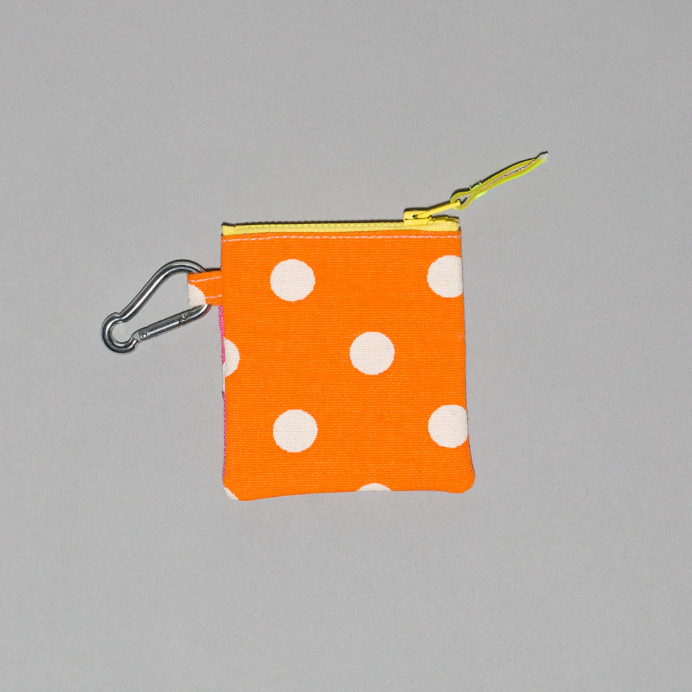 WARE of the DOG I Polka Dot Canvas Pouch in Pink/Orange - Image 2