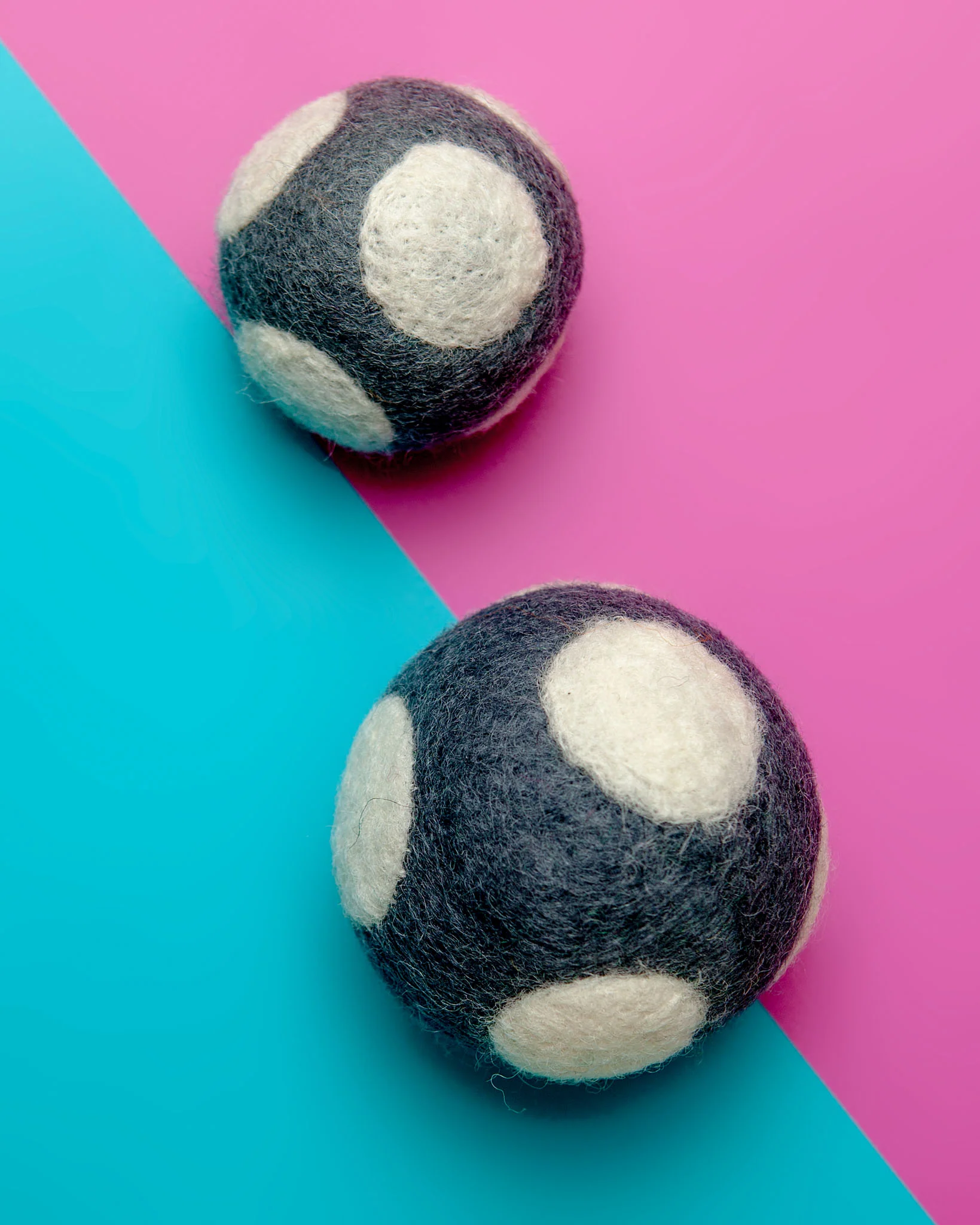 Polka Dot Ball Toy in Grey and White