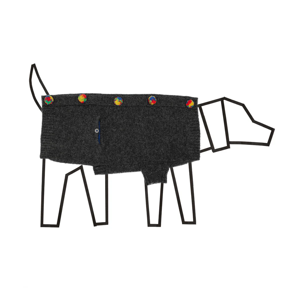 WARE OF THE DOG | Pom Pom Cardigan in Grey - Image 4