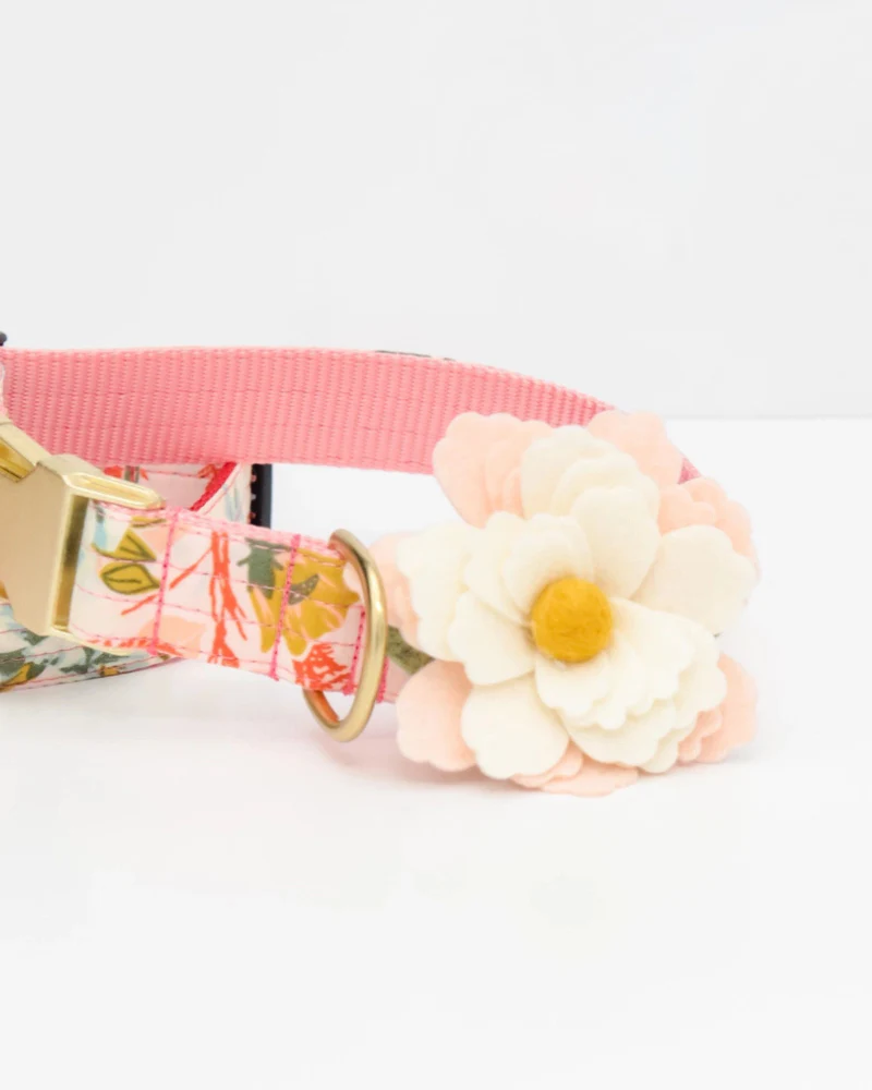Water Lily Dog Collar Flower In Cream (Made in the USA) - Image 4