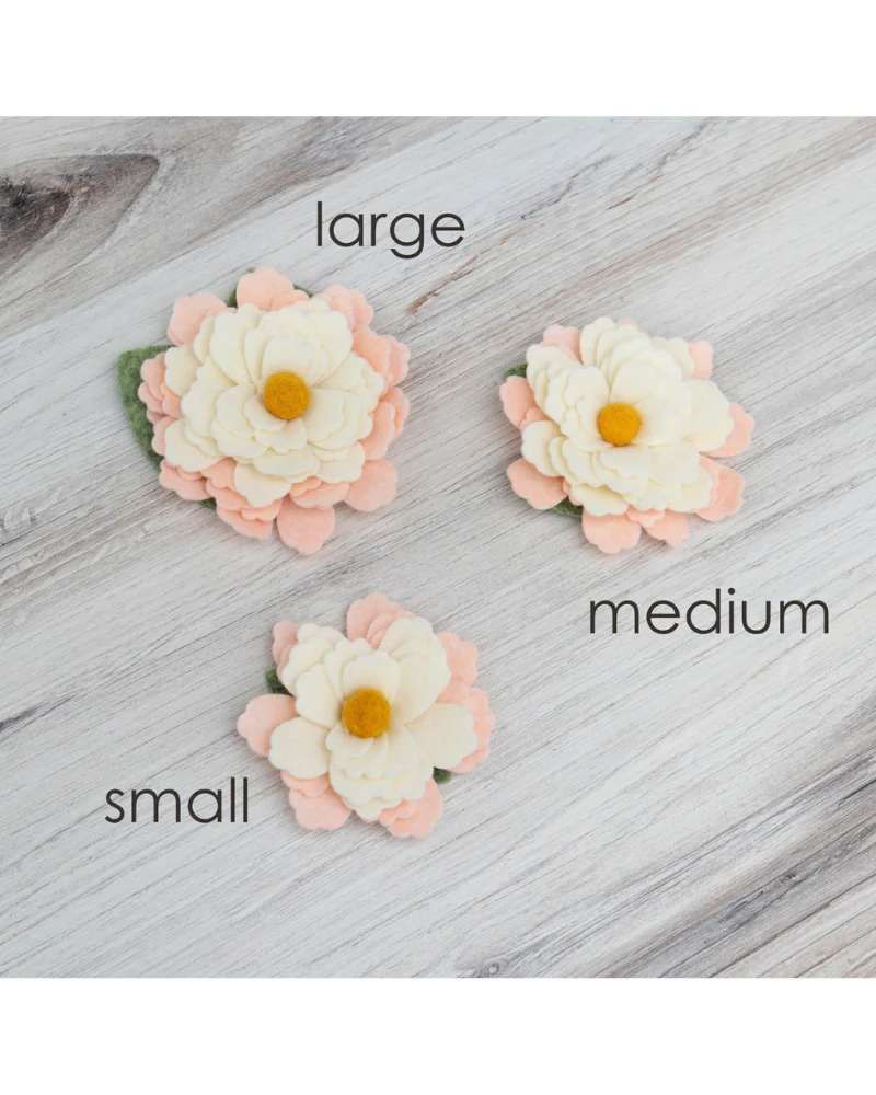 Water Lily Dog Collar Flower In Cream (Made in the USA) - Image 5