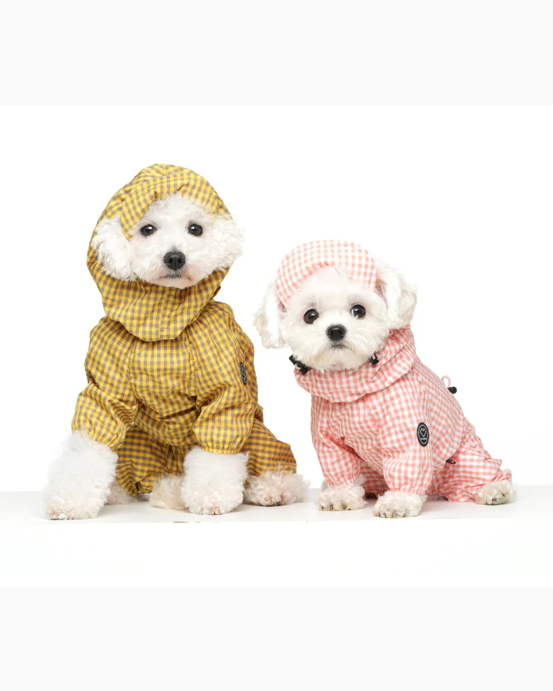 Waterproof Check Rain Coverall for Dogs - Image 2