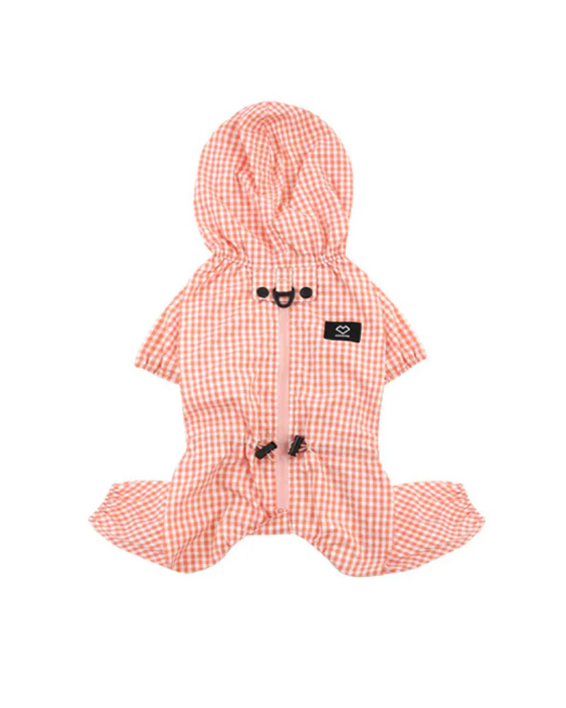 Waterproof Check Rain Coverall for Dogs - Image 3