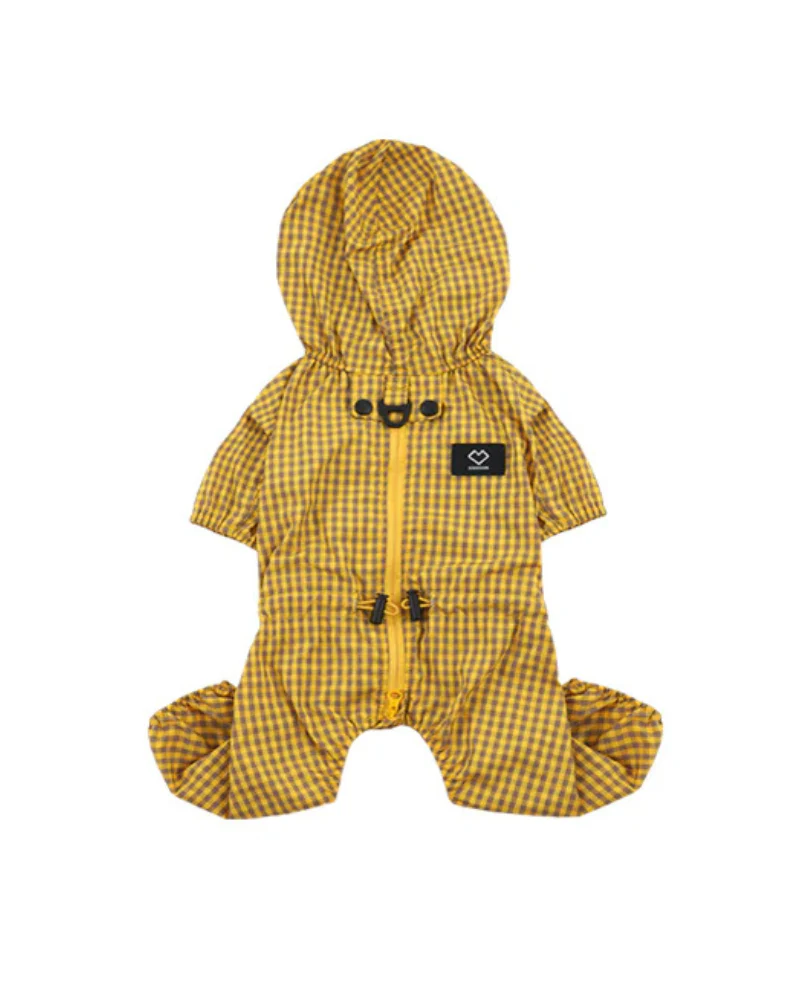Waterproof Check Rain Coverall for Dogs - Image 4