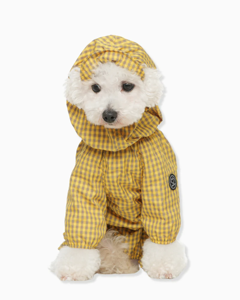 Waterproof Check Rain Coverall for Dogs - Image 6
