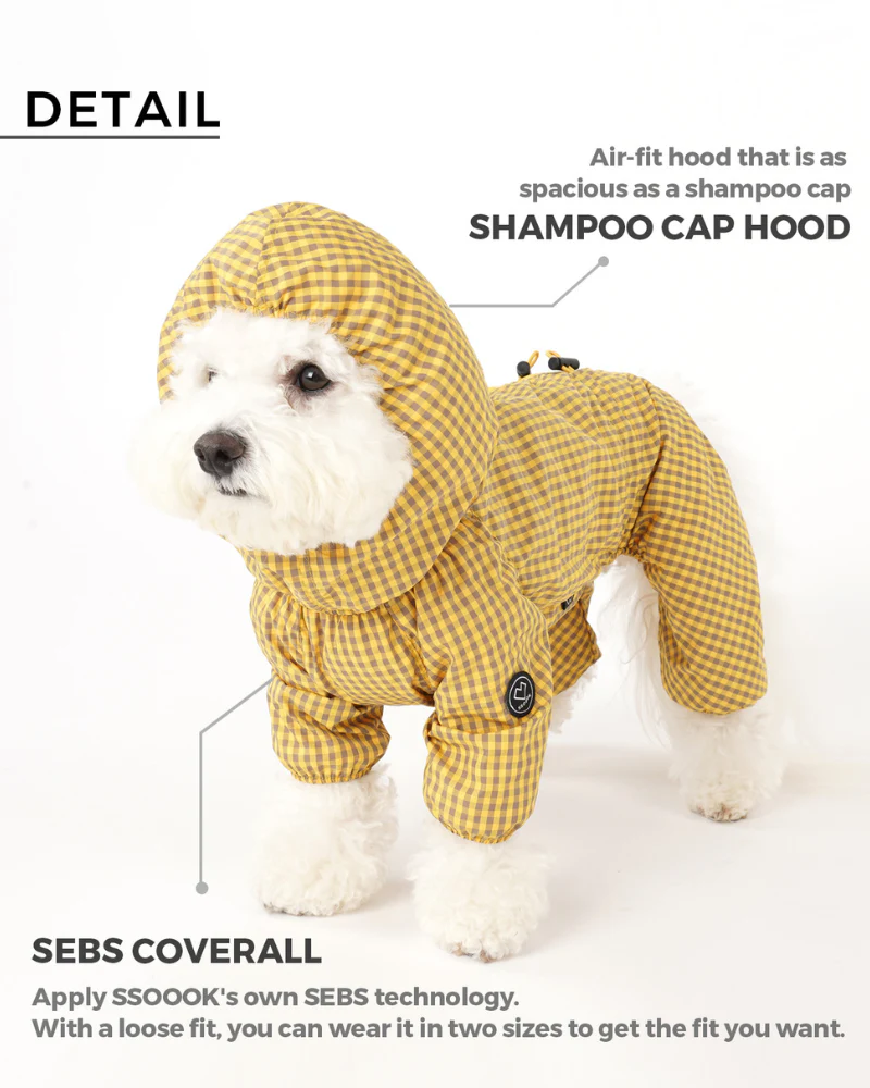 Waterproof Check Rain Coverall for Dogs - Image 7