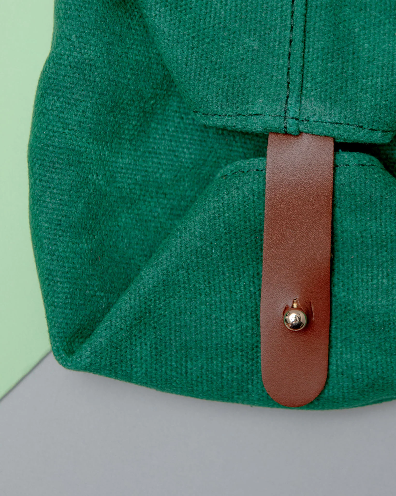 Waxed Canvas and Vegan Leather Dog Travel Bowl in Green<br>(FINAL SALE) - Image 3