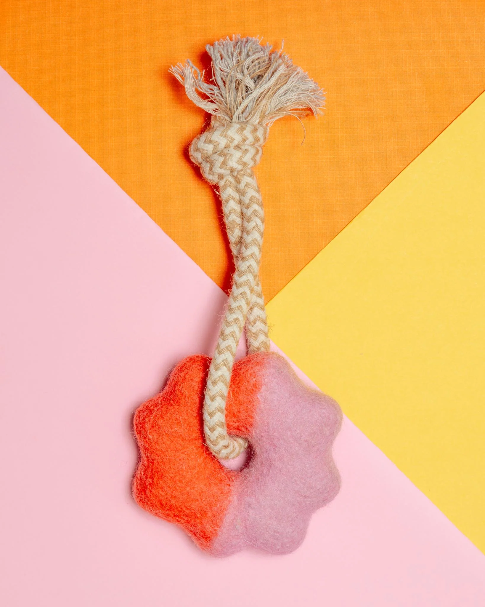 Wheely Good Time Felt & Rope Dog Tug Toy