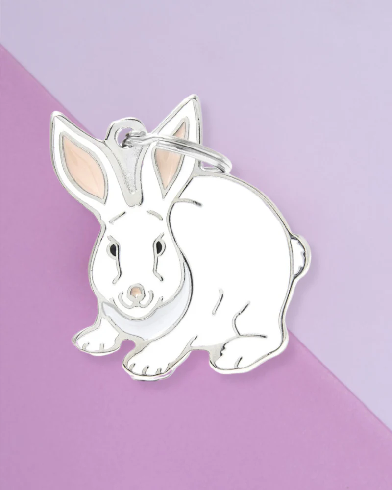 White Rabbit Custom Pet ID Tag