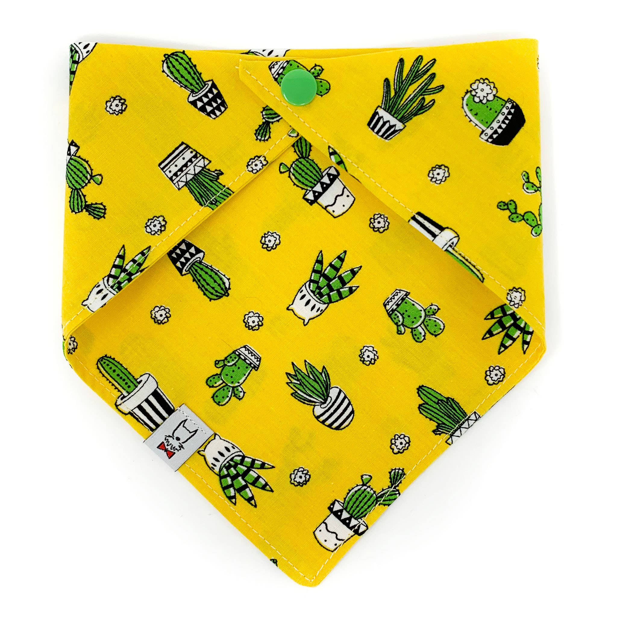 Snap-on Dog Bandana in Yellow Cactus (FINAL SALE) - Image 2