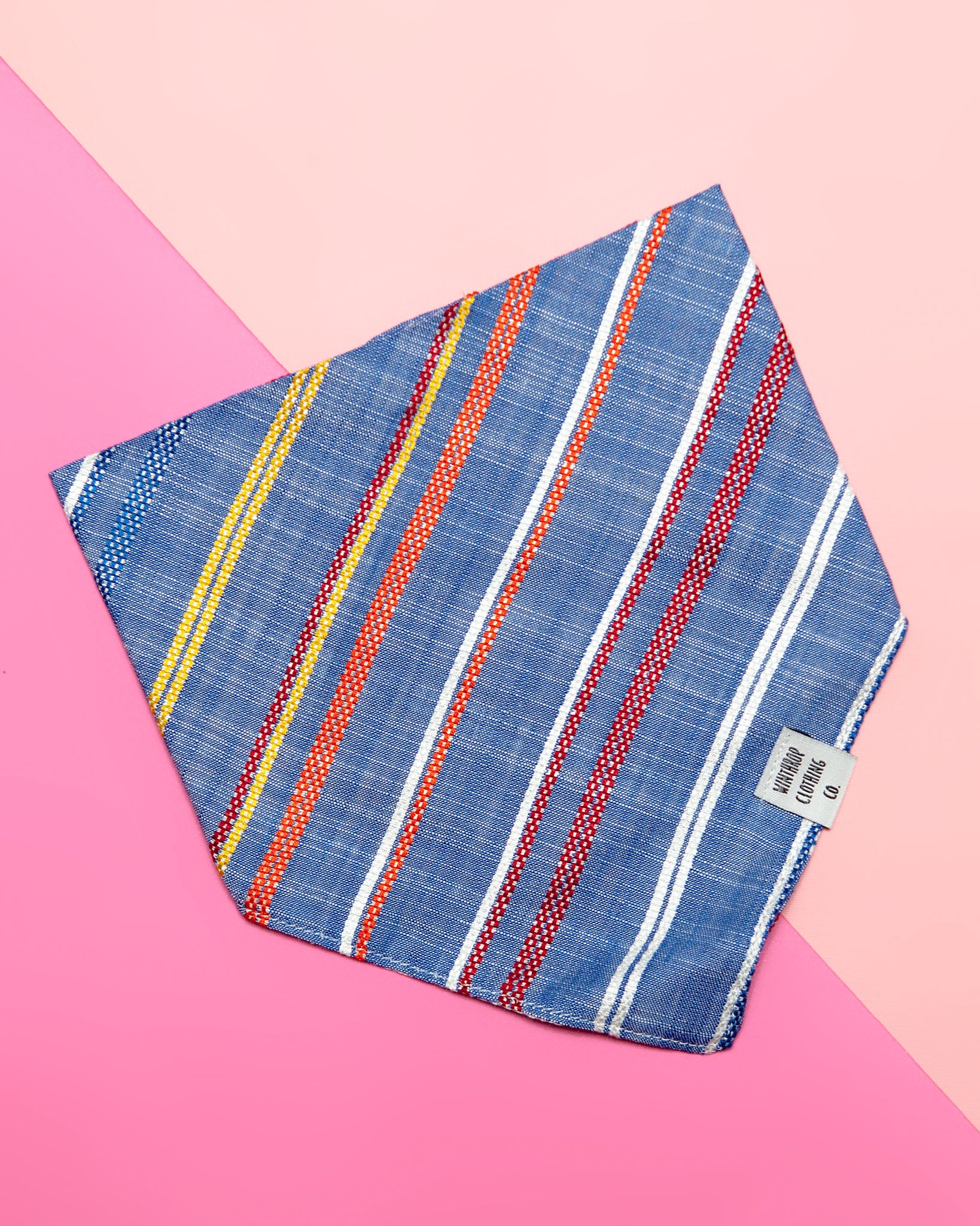 Snap-on Dog Bandana in Chambray Stripe (FINAL SALE)