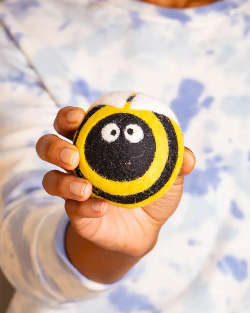 Wool Dog Toy in Busy Bee - Image 2