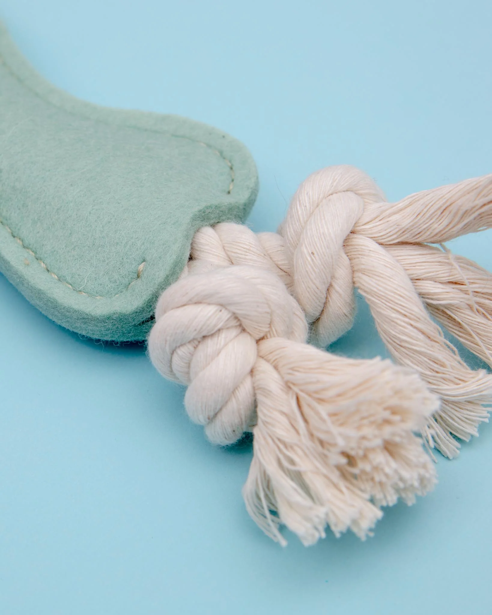 Drumstick Dog Tug Toy in Seafoam Wool (Made in the USA) (FINAL SALE) - Image 2