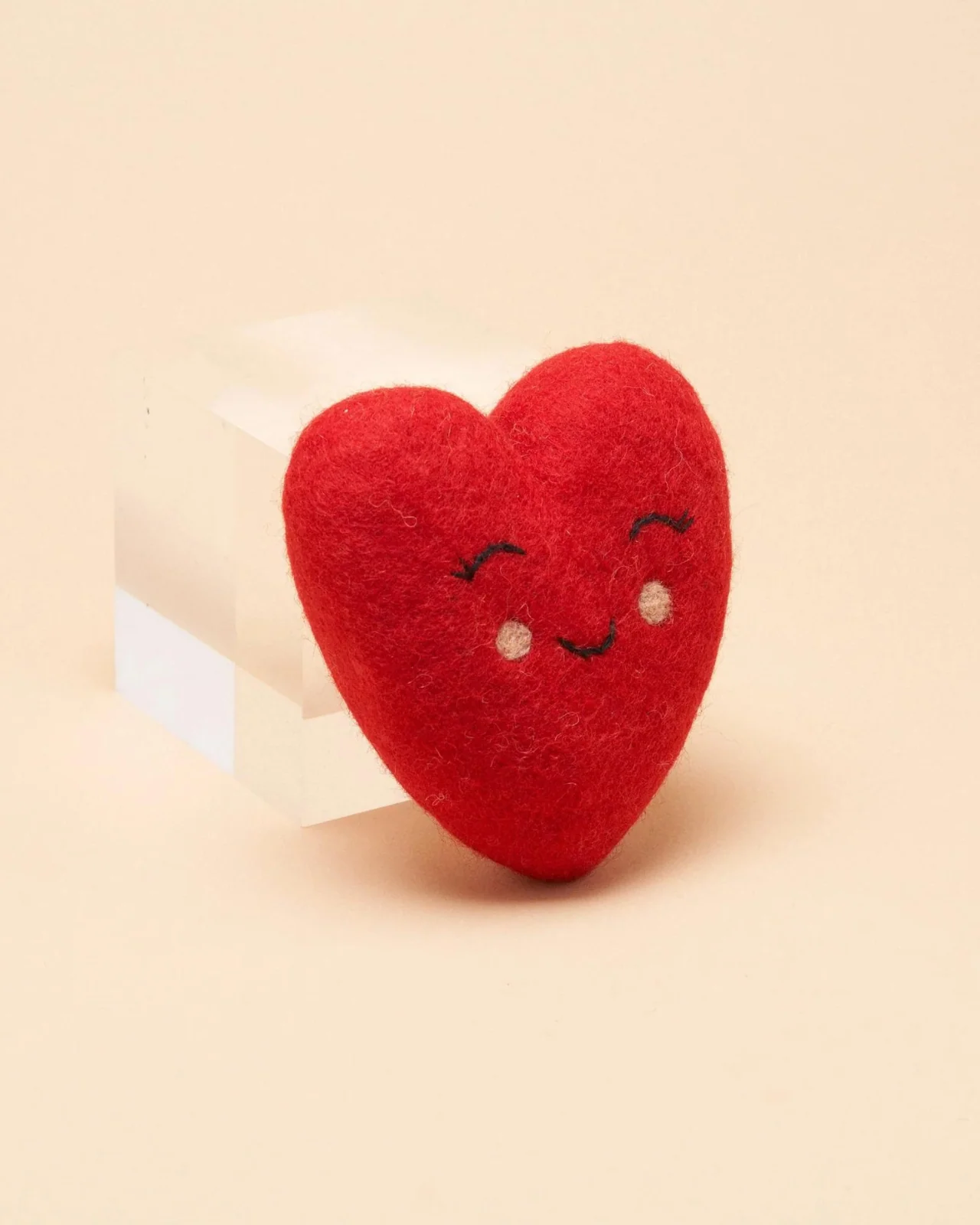 Wool Handrolled Heart Dog Toy - Image 2