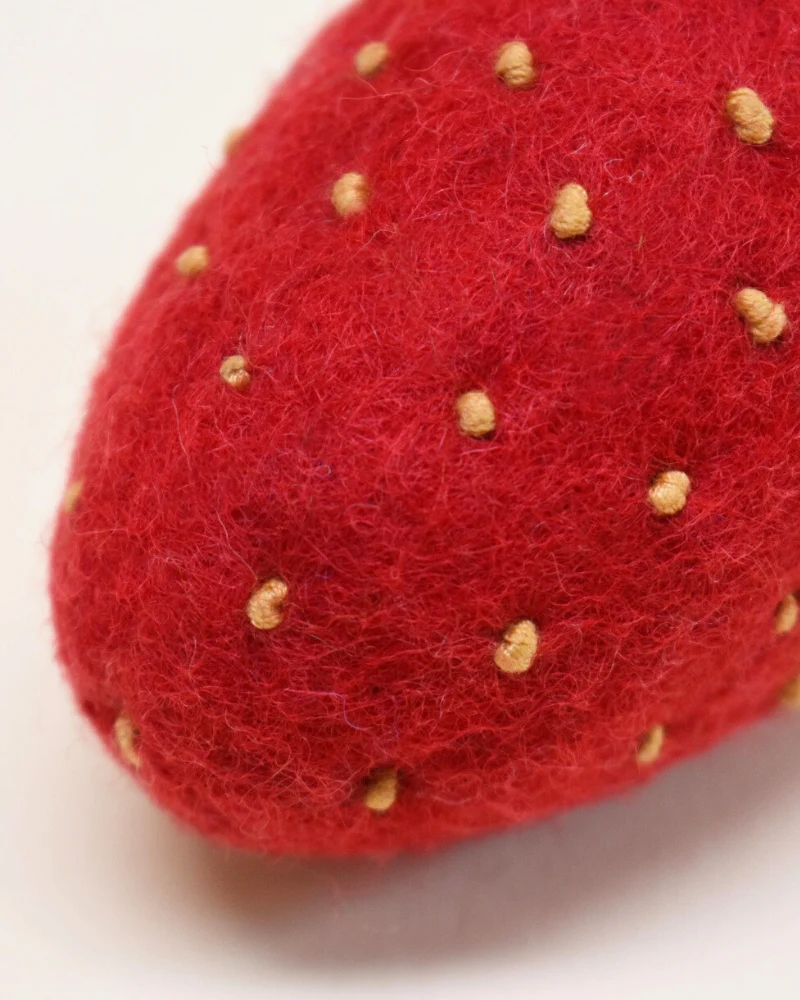 Wool Strawberry Dog Toy - Image 3