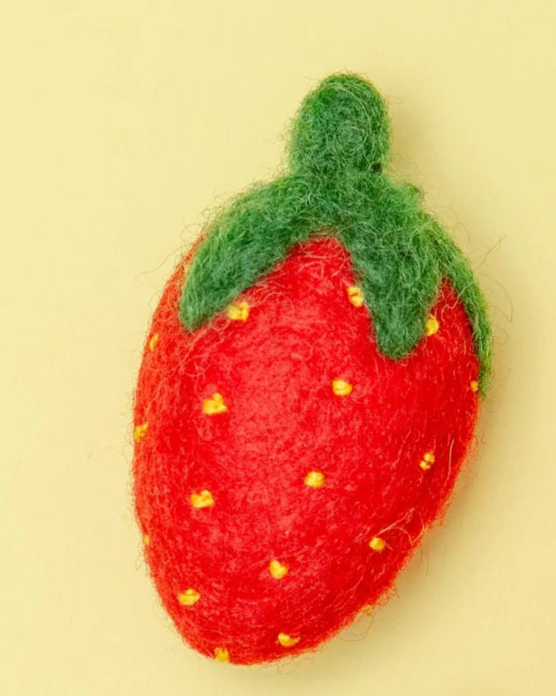 Wool Strawberry Dog Toy - Image 4