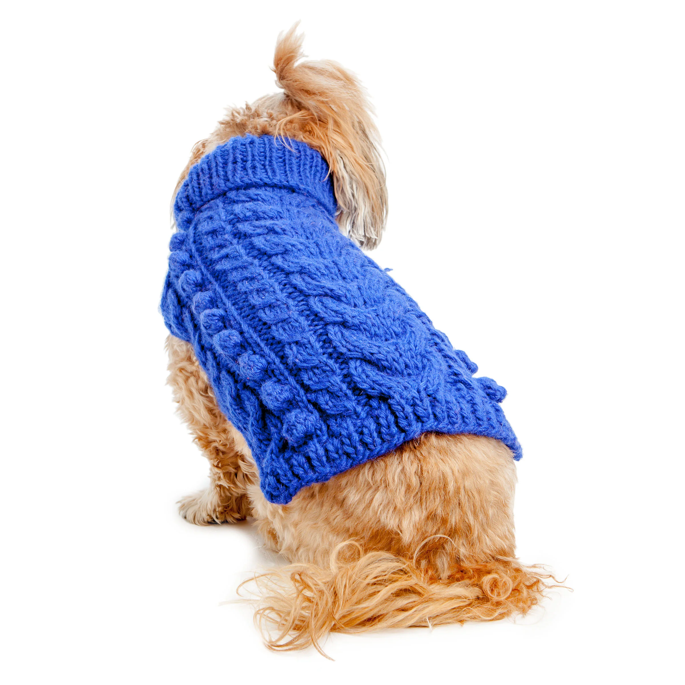 WORTHY DOG | Hand Knit Turtleneck Sweater in Blue - Image 2
