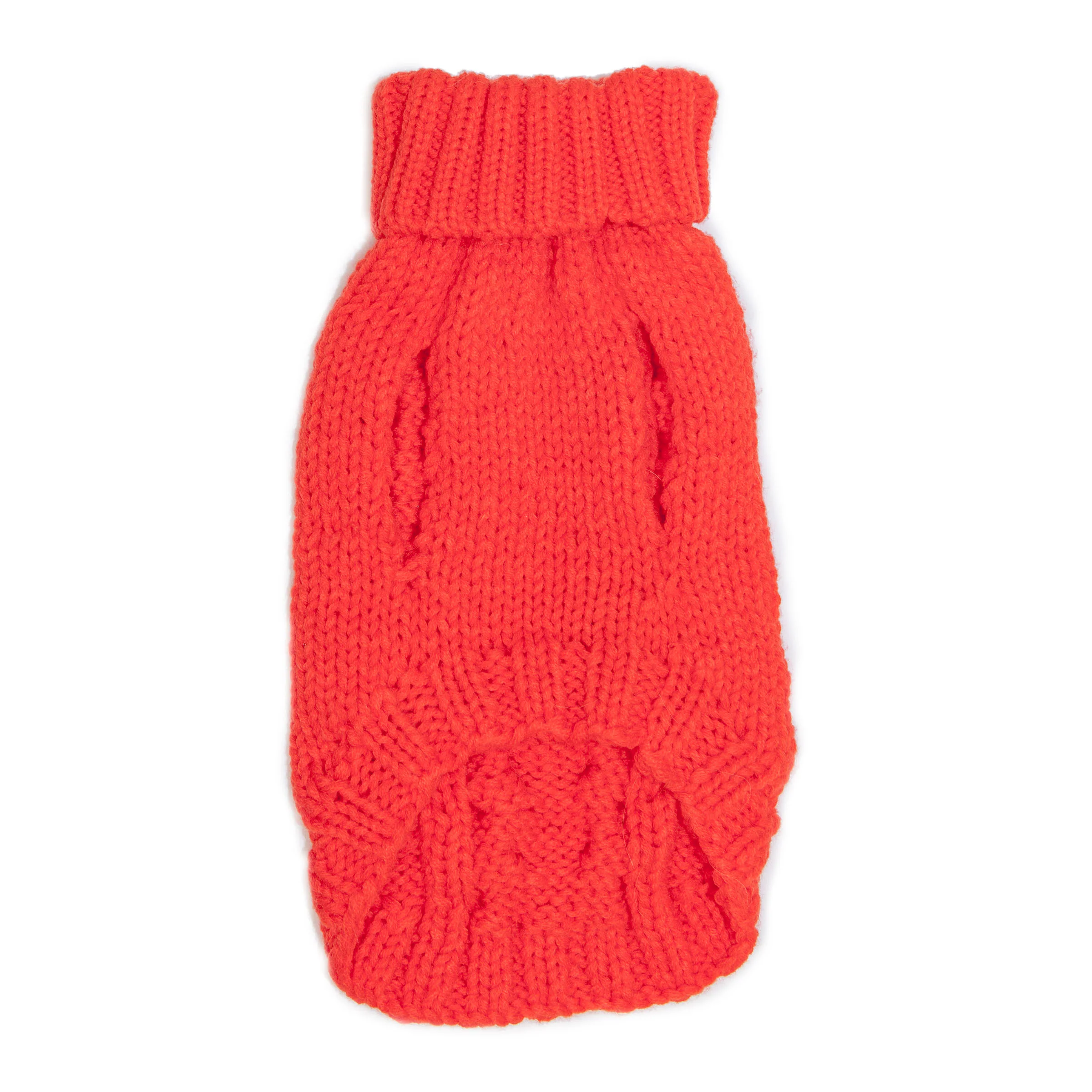 Hand Knit Turtleneck Sweater in Papaya Electric (Dog & Co. Exclusive) (FINAL SALE) - Image 4