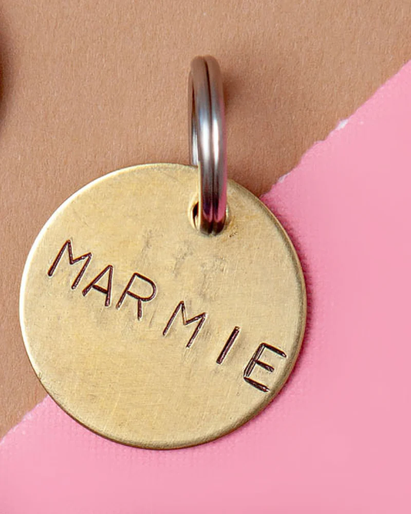 Custom-Stamped Round Pet Name Tag in Copper, Brass, or Aluminum (Custom/Drop-Ship) - Image 7