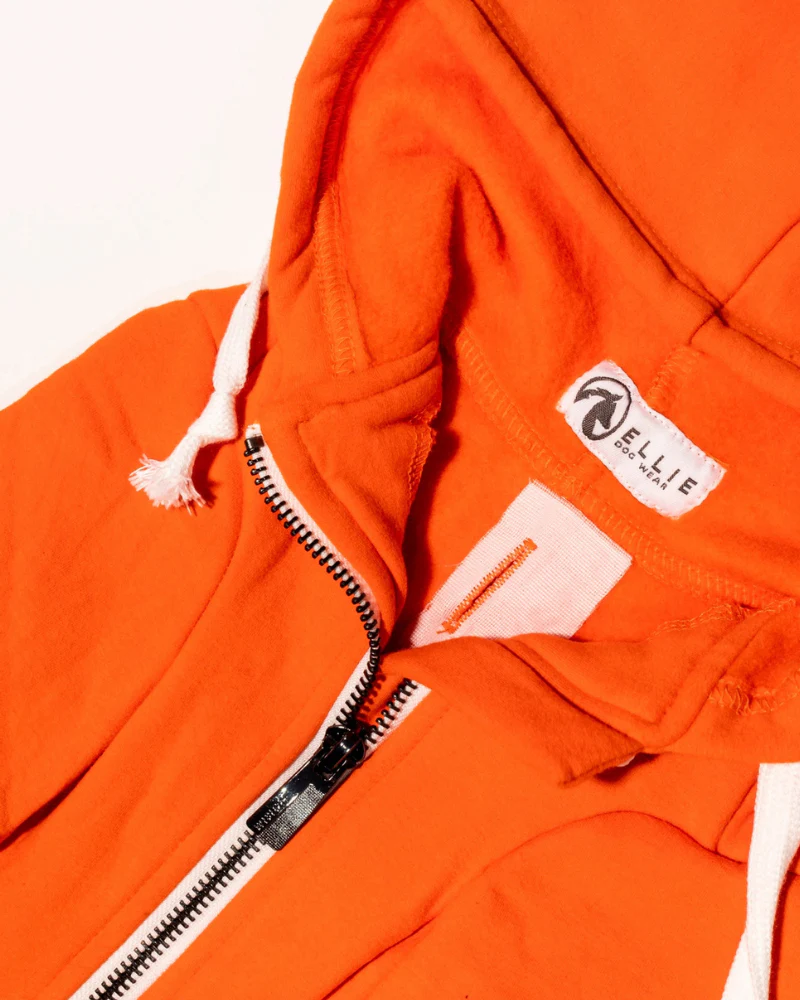 Zip-Up Dog Hoodie in Orange - Image 4