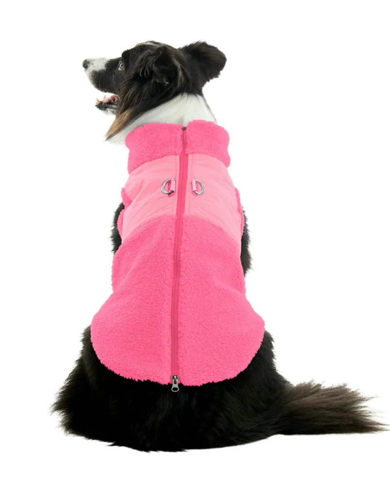 Zip Up Sherpa Dog Harness Vest in Pink (FINAL SALE) - Image 7