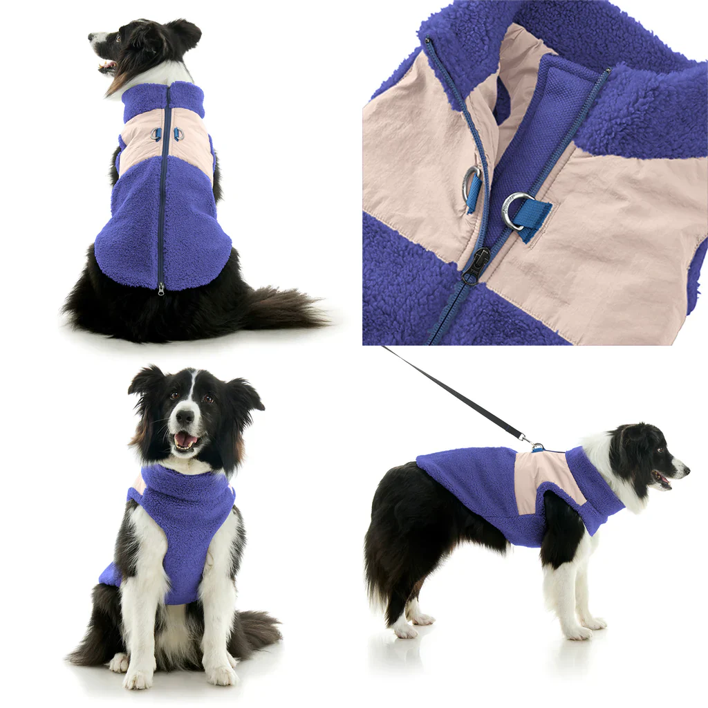 Zip-Up Sherpa Dog Vest in Moonstone Blue (FINAL SALE) - Image 4