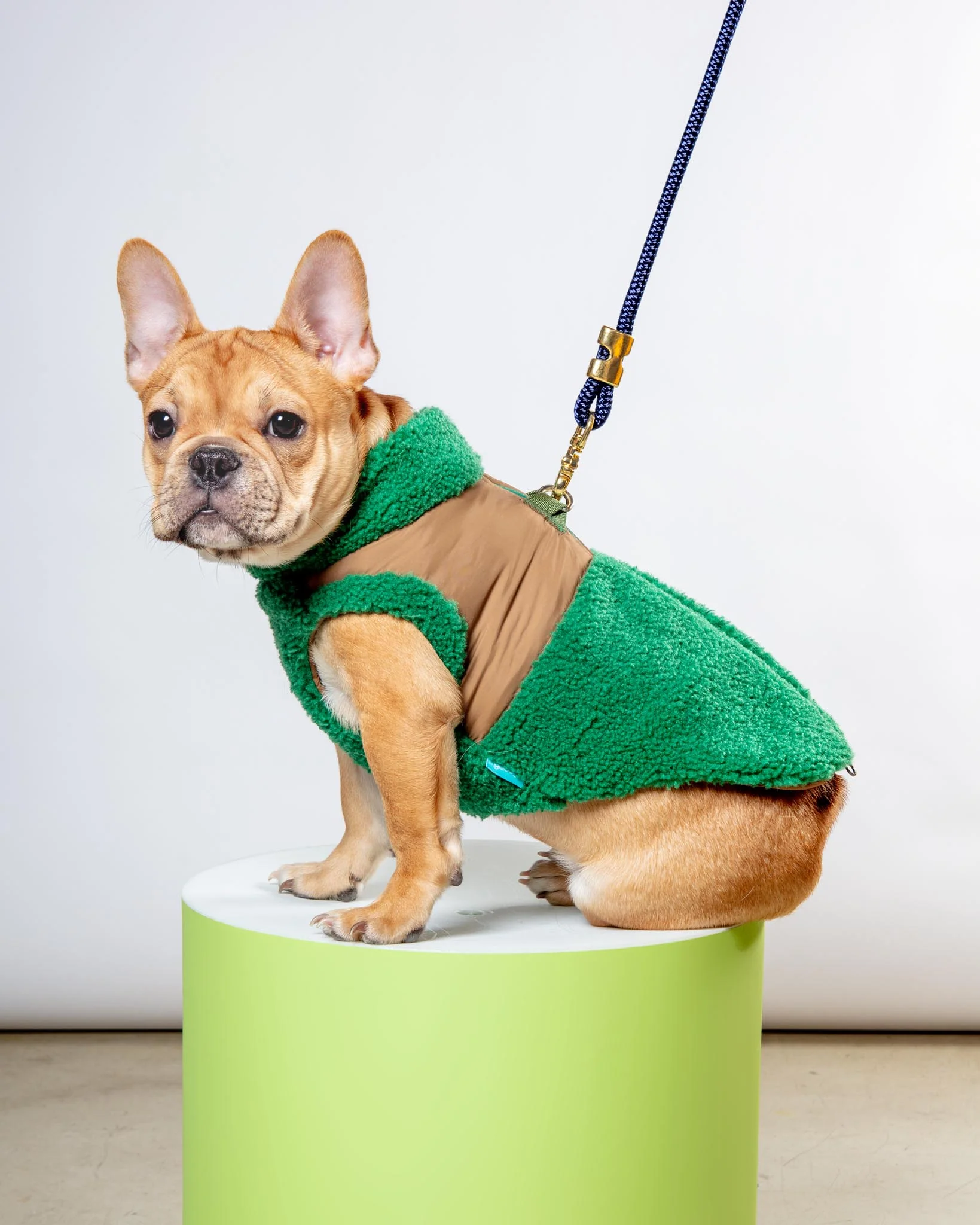 Zip-Up Sherpa Harness Vest in Forest Green - Image 4