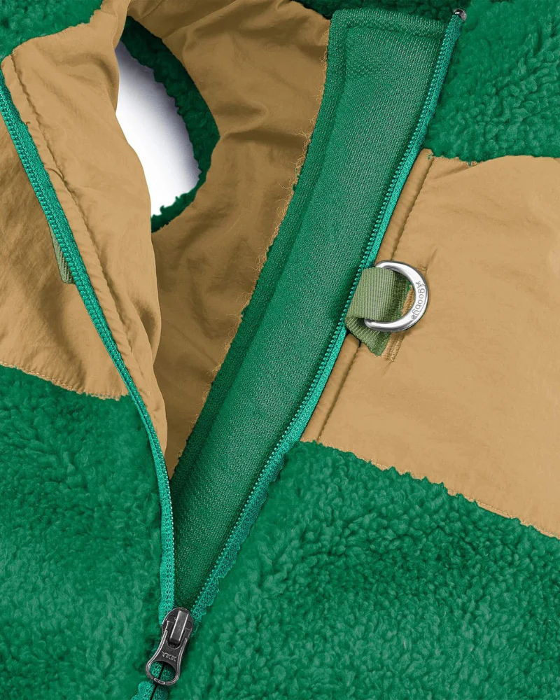 Zip-Up Sherpa Harness Vest in Forest Green - Image 7