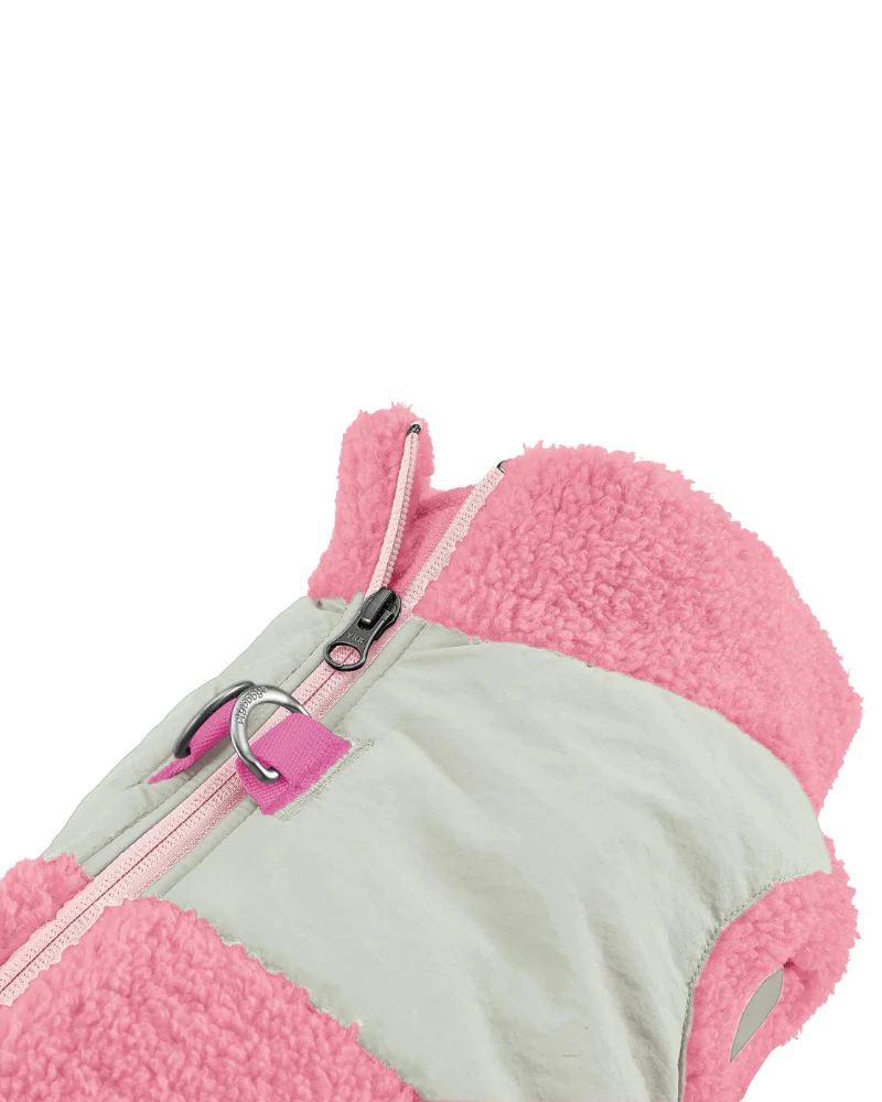 Zip-Up Sherpa Harness Vest in Petal Pink - Image 9
